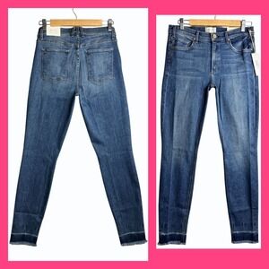 MCGUIRE Denim Womens Newton Skinny Jeans Size 31 Raw Hem Mid‎ Rise Stretch Blue